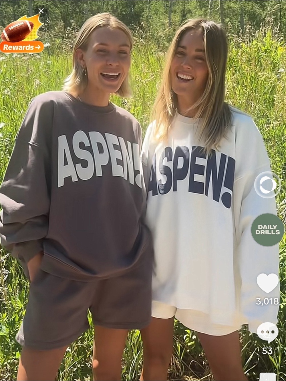 Daily Drills Oversized 'ASPEN!' Sweatshirt - Cream